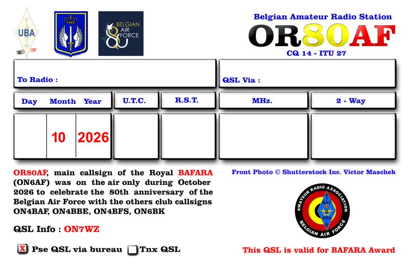 Paper QSL card — Back
